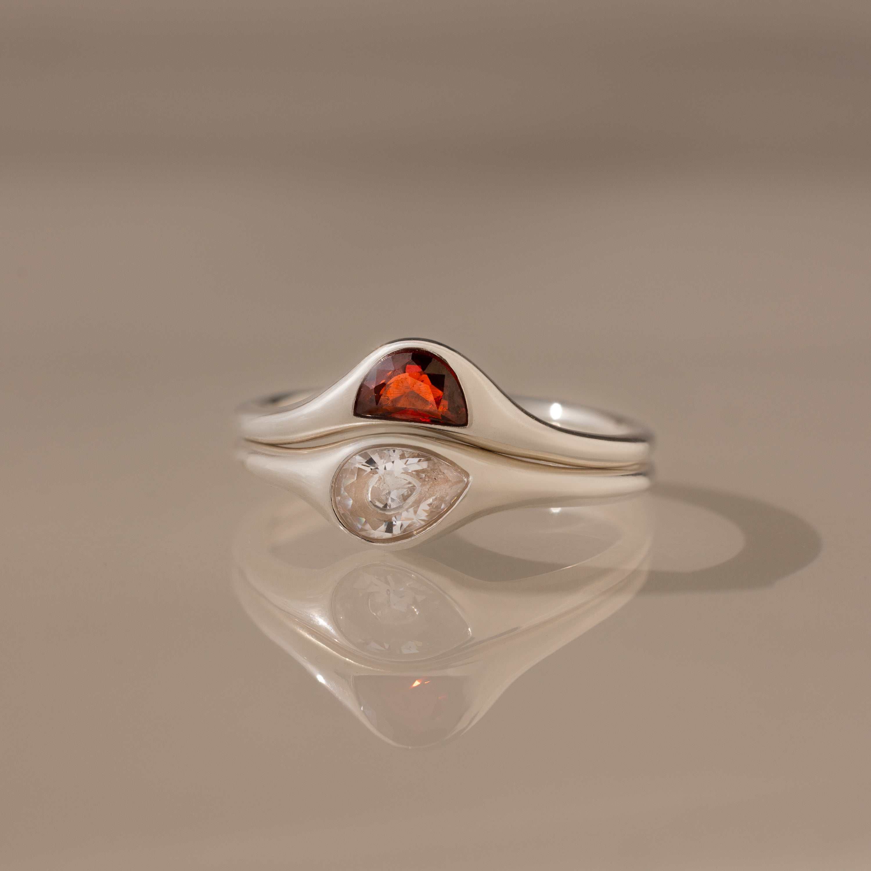 Custom Toi et Moi Birthstone Ring Set of 2 | Mom Gift | Caitlyn
