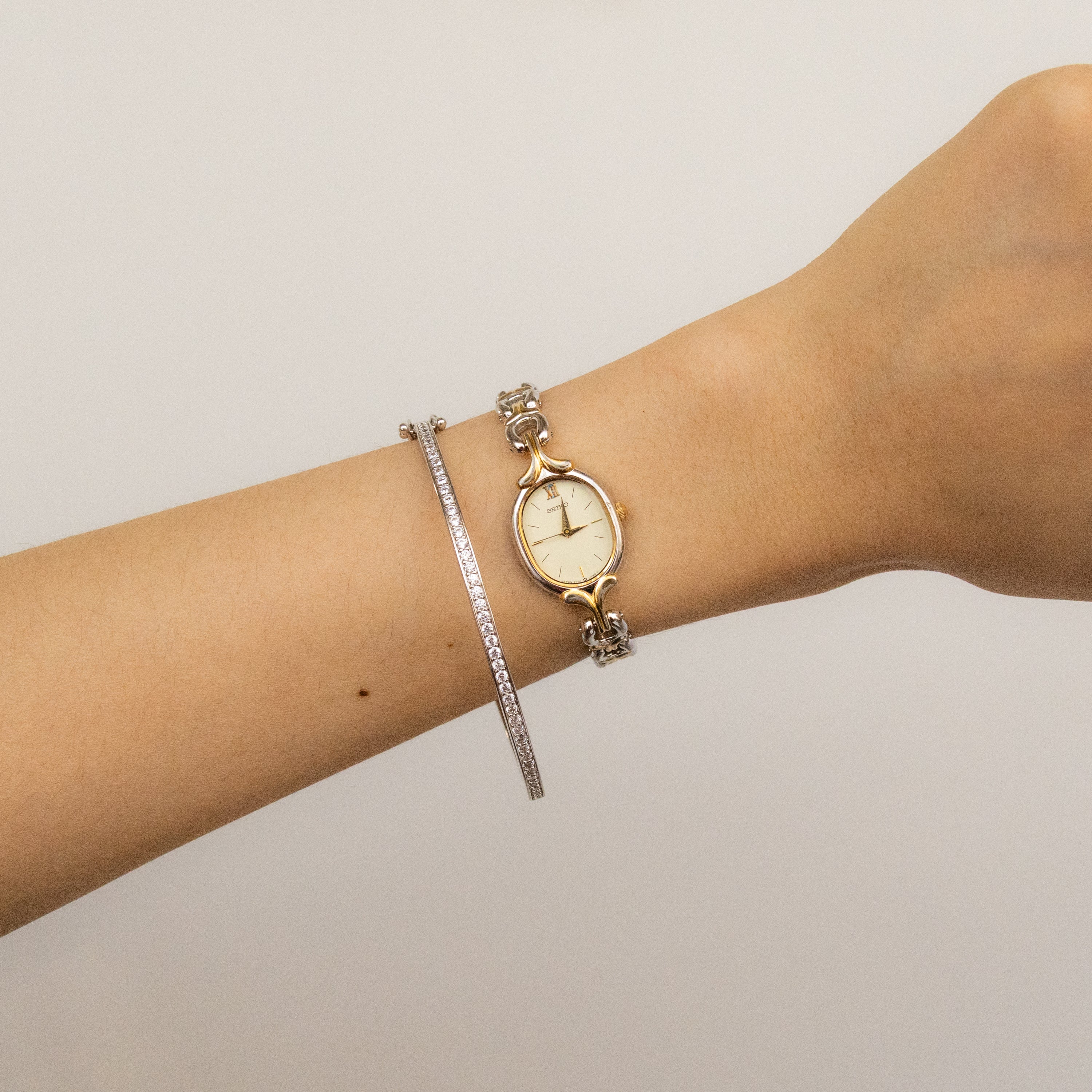 Vintage Seiko Oval Filigree Two Tone Women s Watch Caitlyn Minimalist Vintage Seiko Oval Filigree Two Tone Women s Watch Caitlyn Minimalist