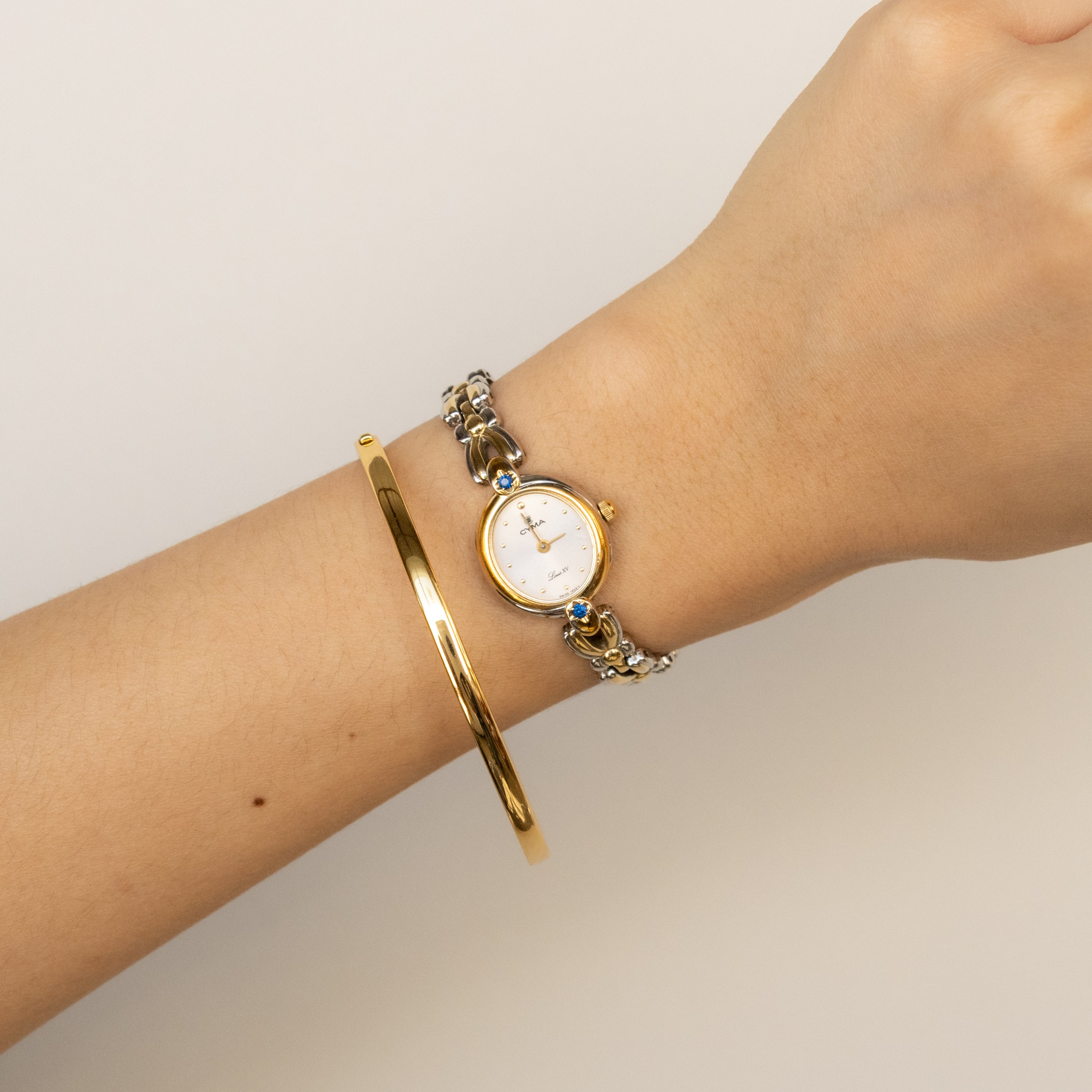 Vintage CYMA Swiss Sapphire Two Tone Women's Watch Caitlyn