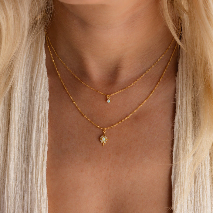 Opal Star Duo Necklace