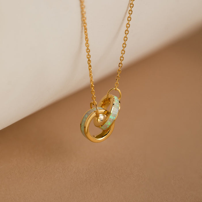 Interlocking Opal Inlay Necklace
