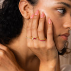 Anillo Eternity con piedra natal de tenis 