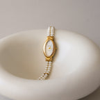 Vintage Ariel Oval Pearl Gold Watch