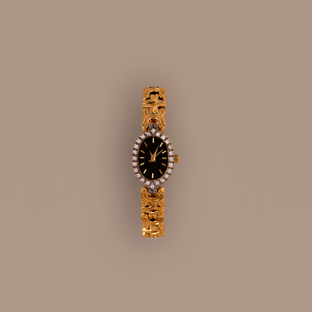 Pave Onyx Timepiece