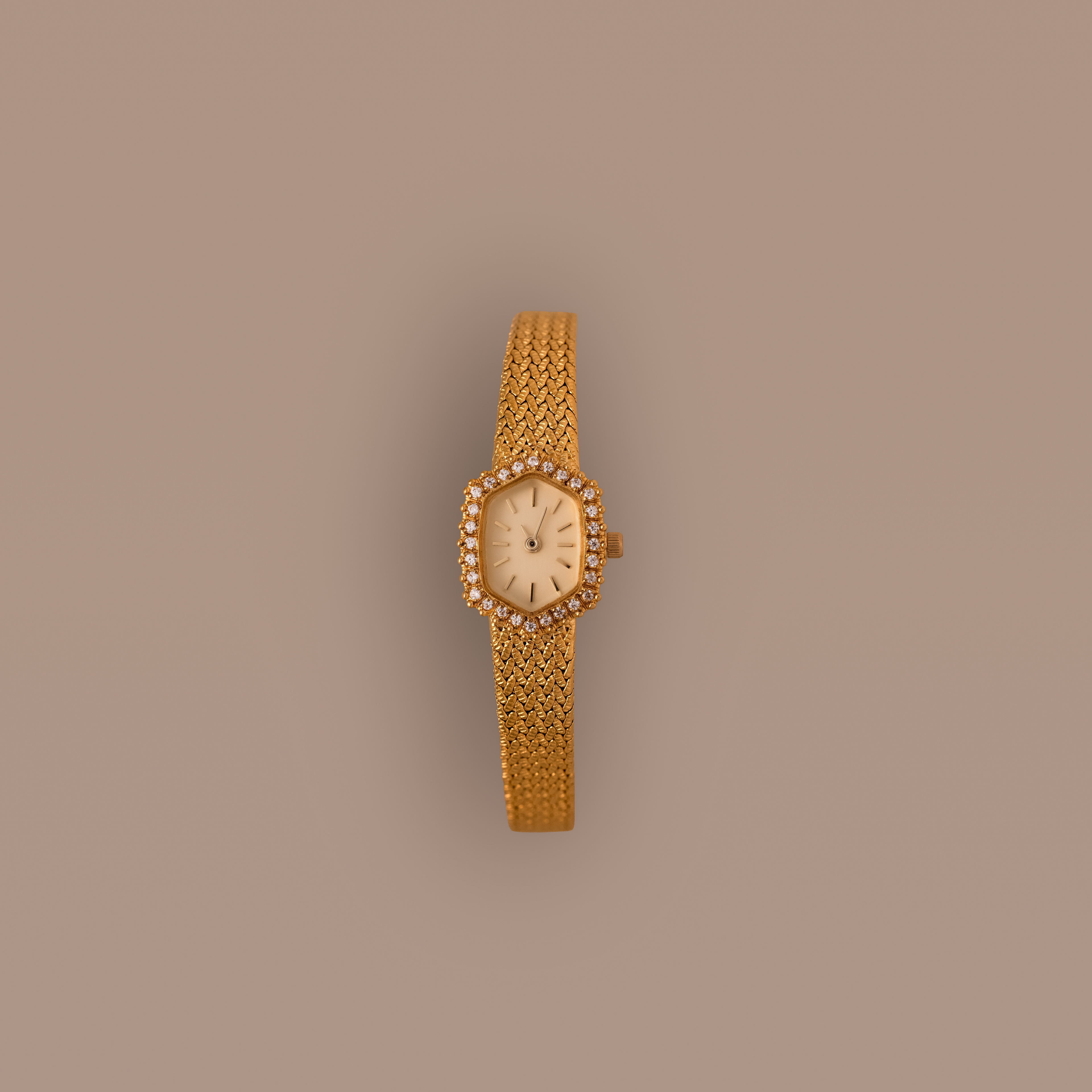 Woven Mesh Pave Timepiece