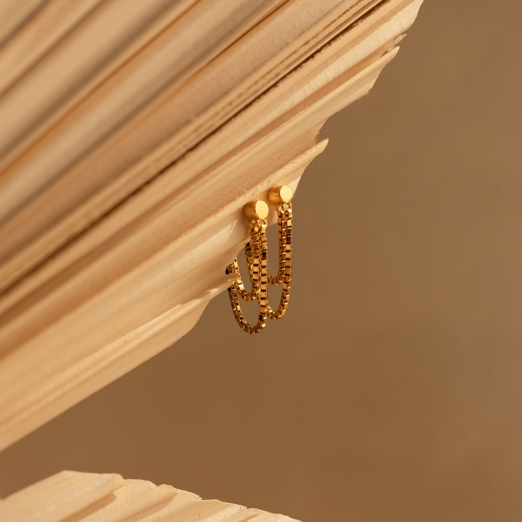 Flat Back Chain Earrings