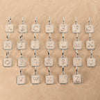 Mother of Pearl Initial Charm in Silver