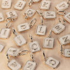 Mother of Pearl Initial Charm in Silver
