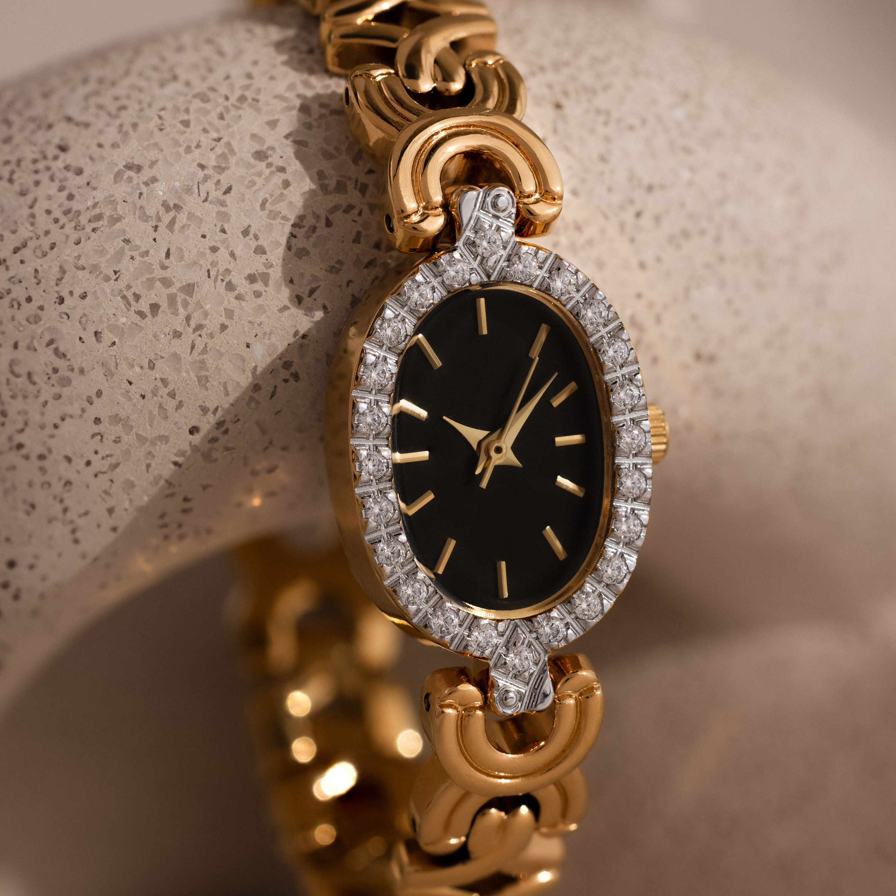 Pave Onyx Timepiece