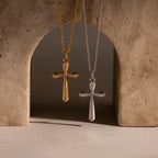 Solace Pave Cross Necklace in Silver
