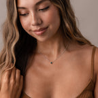 Multiple Teardrop Birthstone Necklace in Silver