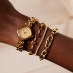 Garnet Heart Tennis Bracelet in 18K Gold