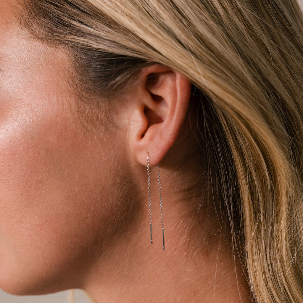 Essential Threader Earrings in Silver