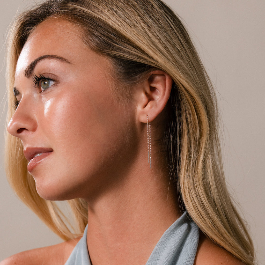 Essential Threader Earrings in Silver