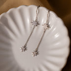 Pave Star Threader Earrings