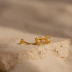 Clous d'oreilles à dos plat Opal Sun