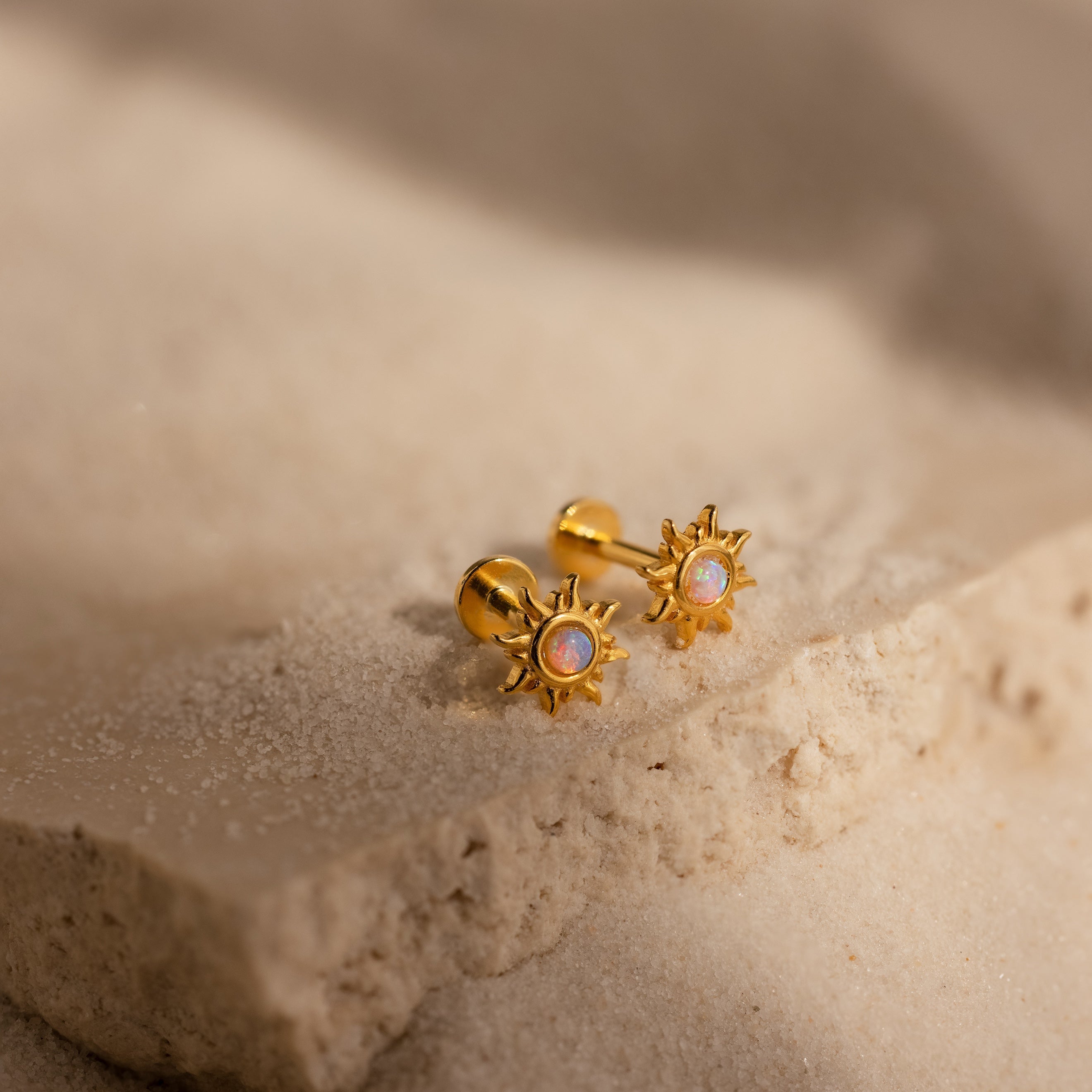 Opal Sun Flat Back Studs