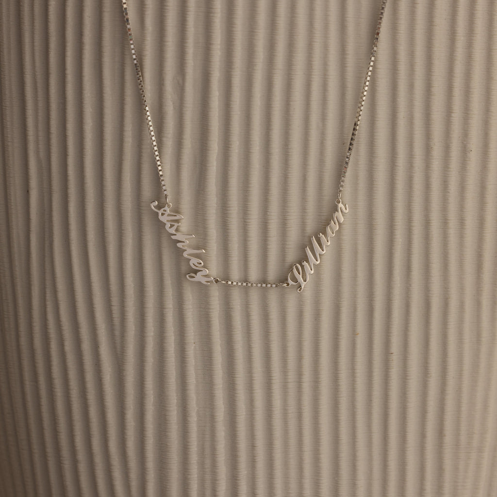 Carrie Box Chain Multiple Name Necklace in Sterling Silver | Caitlyn ...