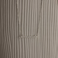 Silver necklace with 'Amanda' pendant on a textured white surface