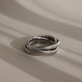 Ribbed Infinity Bangle in Silver