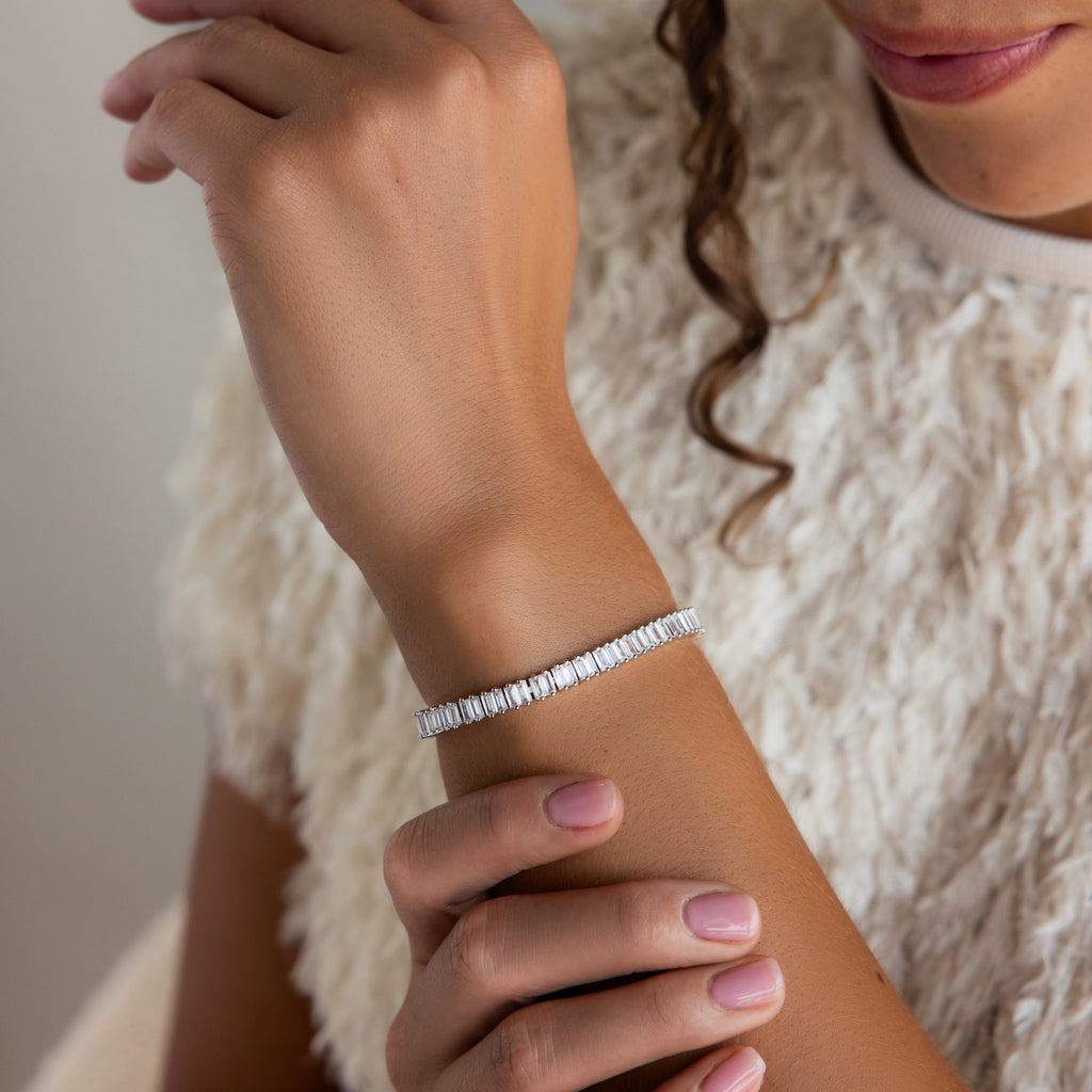 Bracelet tennis baguette vertical