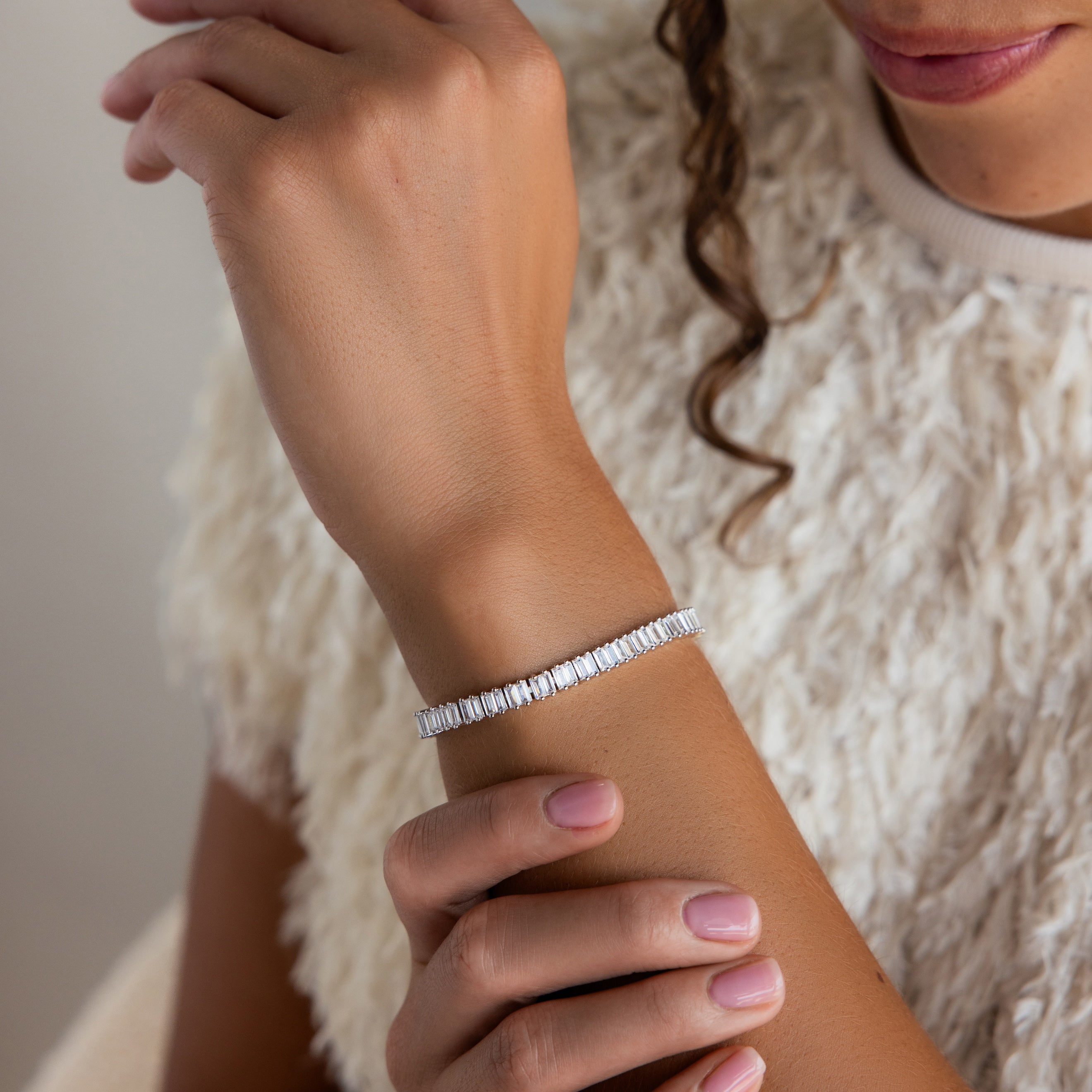 Bracelet tennis baguette vertical