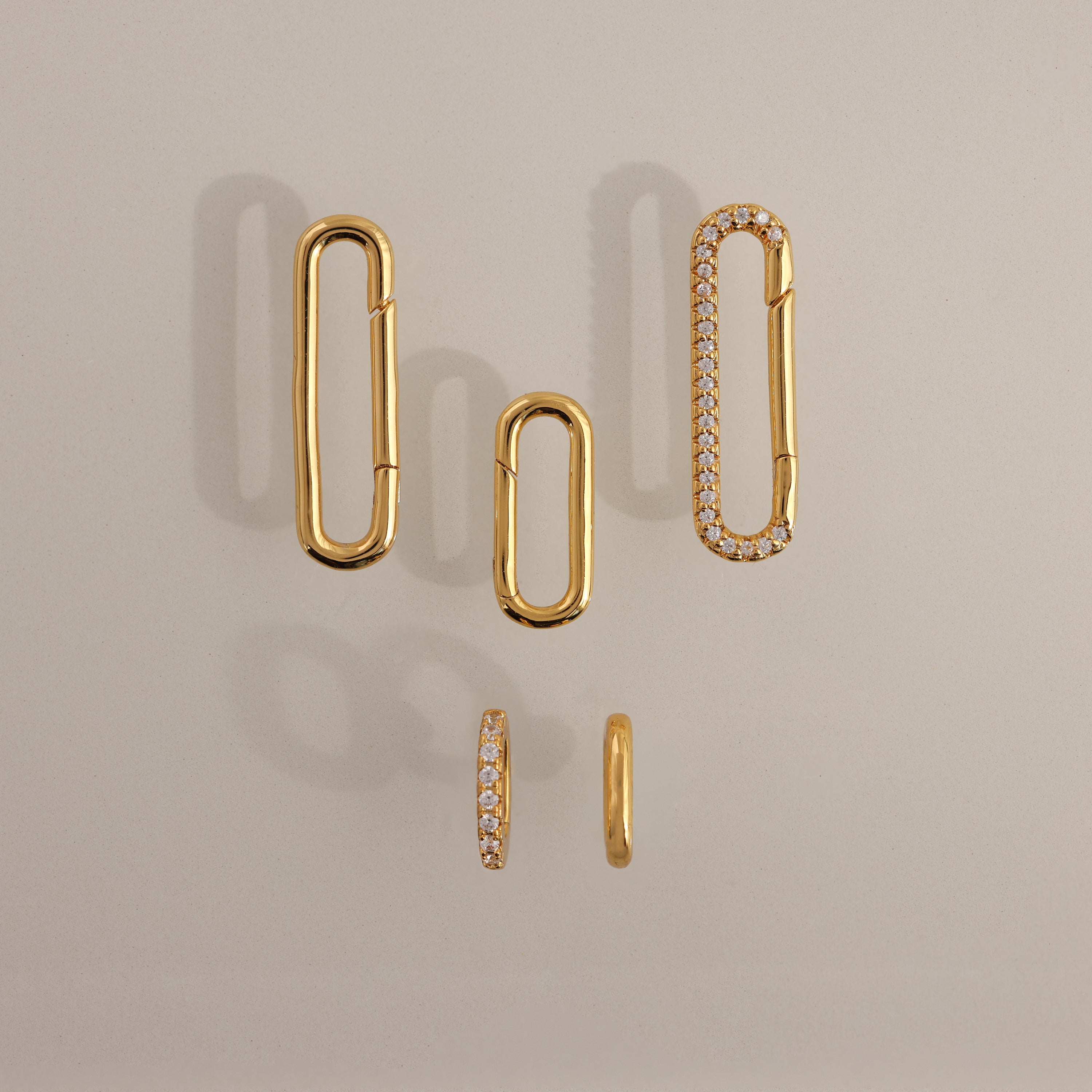 Multipurpose Pave Link Clasp Set in 18K Gold