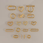 Heart Carabiner Paperclip Bracelet in 18K Gold