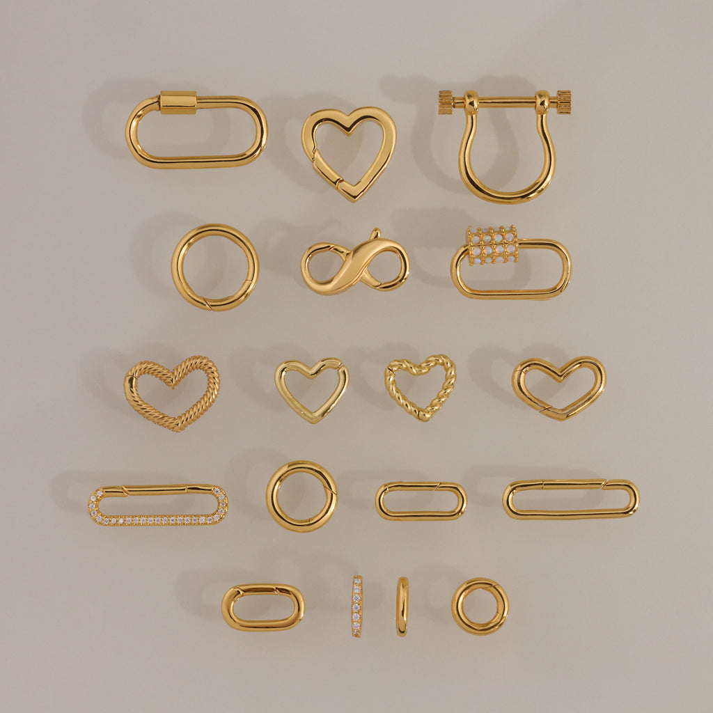Opal Carabiner Clasp in 18K Gold
