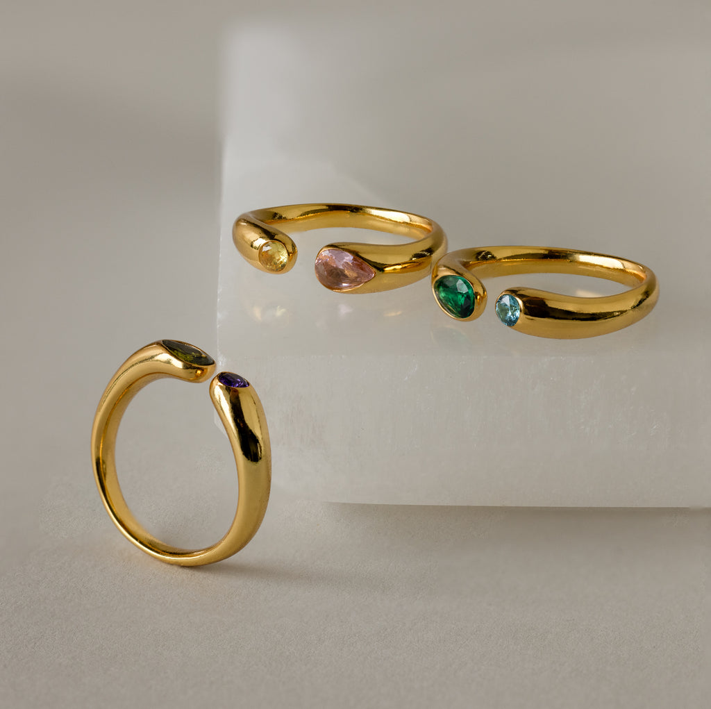 Toi et Moi Birthstone Signet Ring