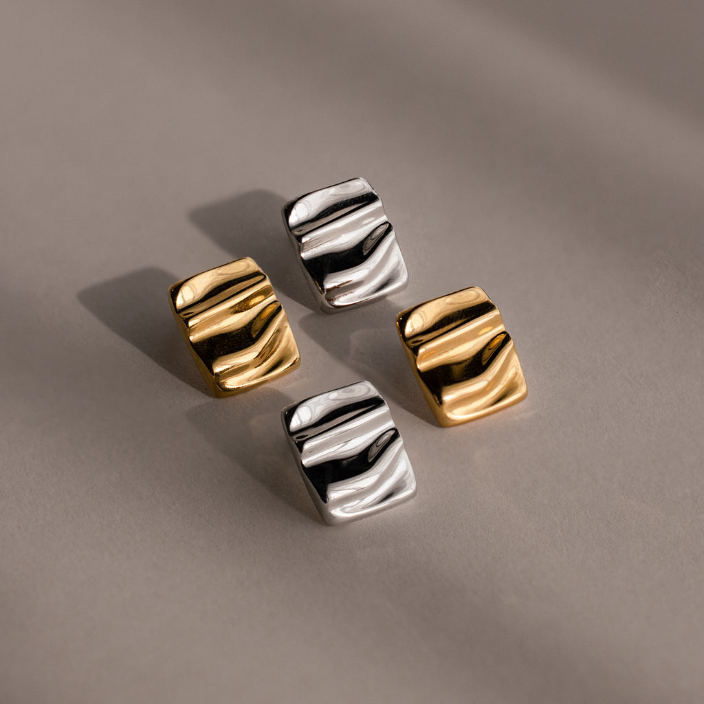 Bold Square Wave Studs