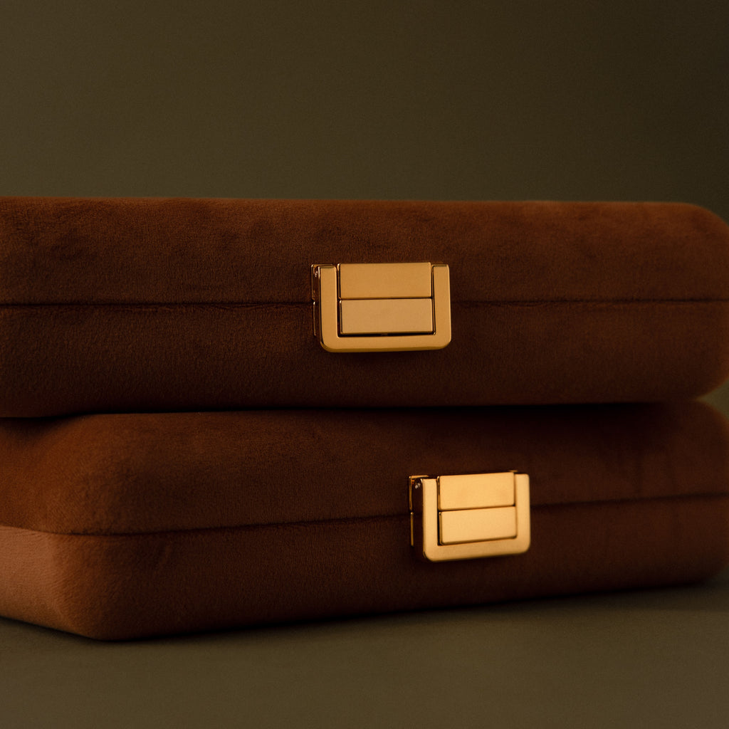 Joyero rectangular de terciopelo