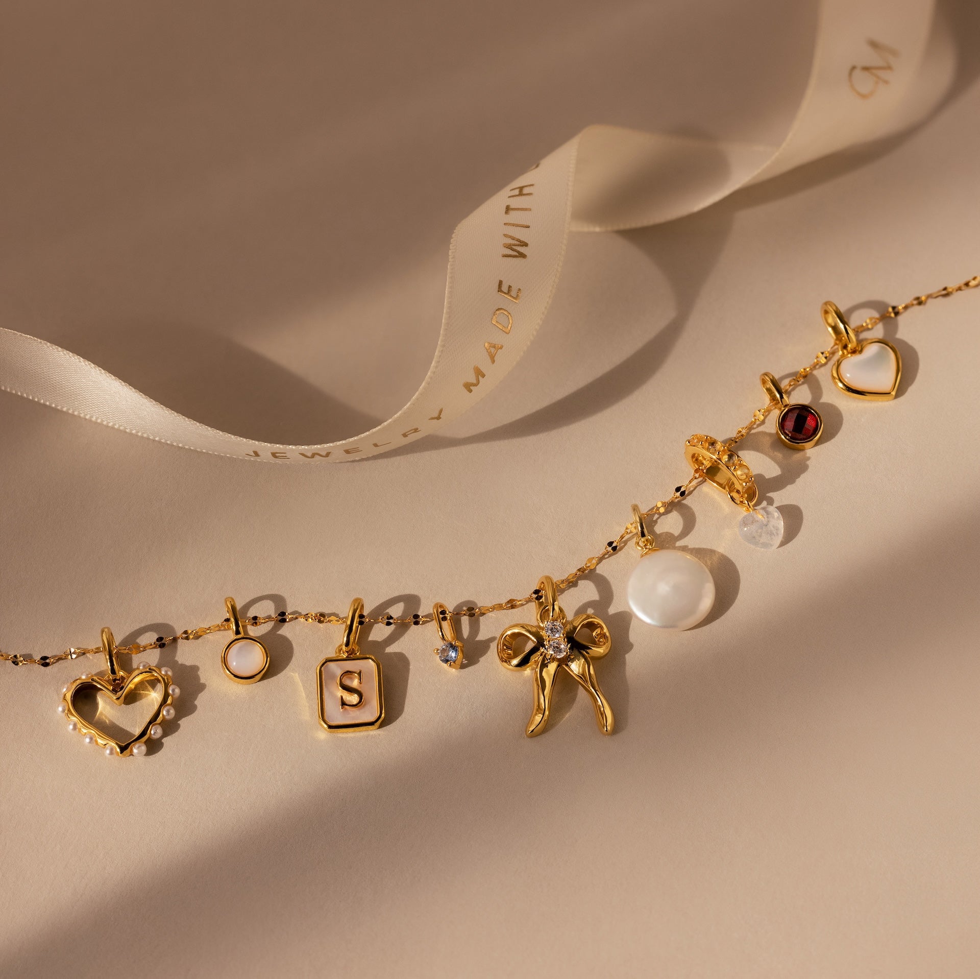Mother of Pearl Initial Charm