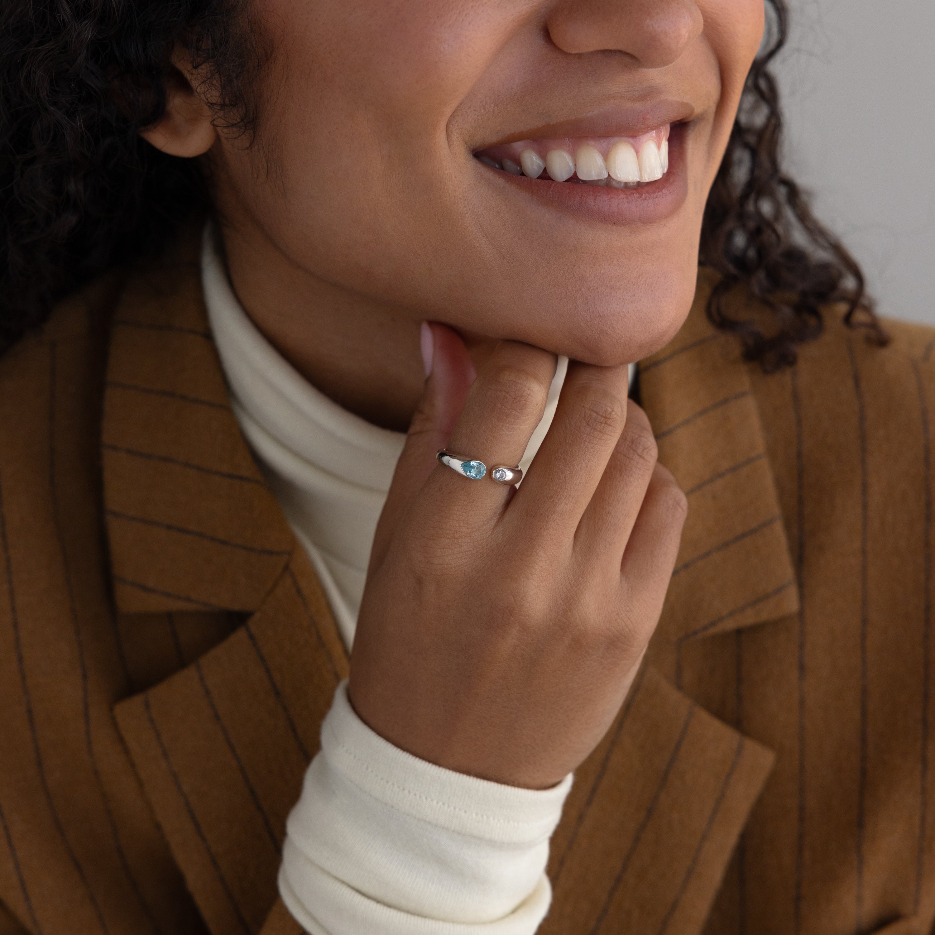 Toi et Moi Birthstone Signet Ring in Silver