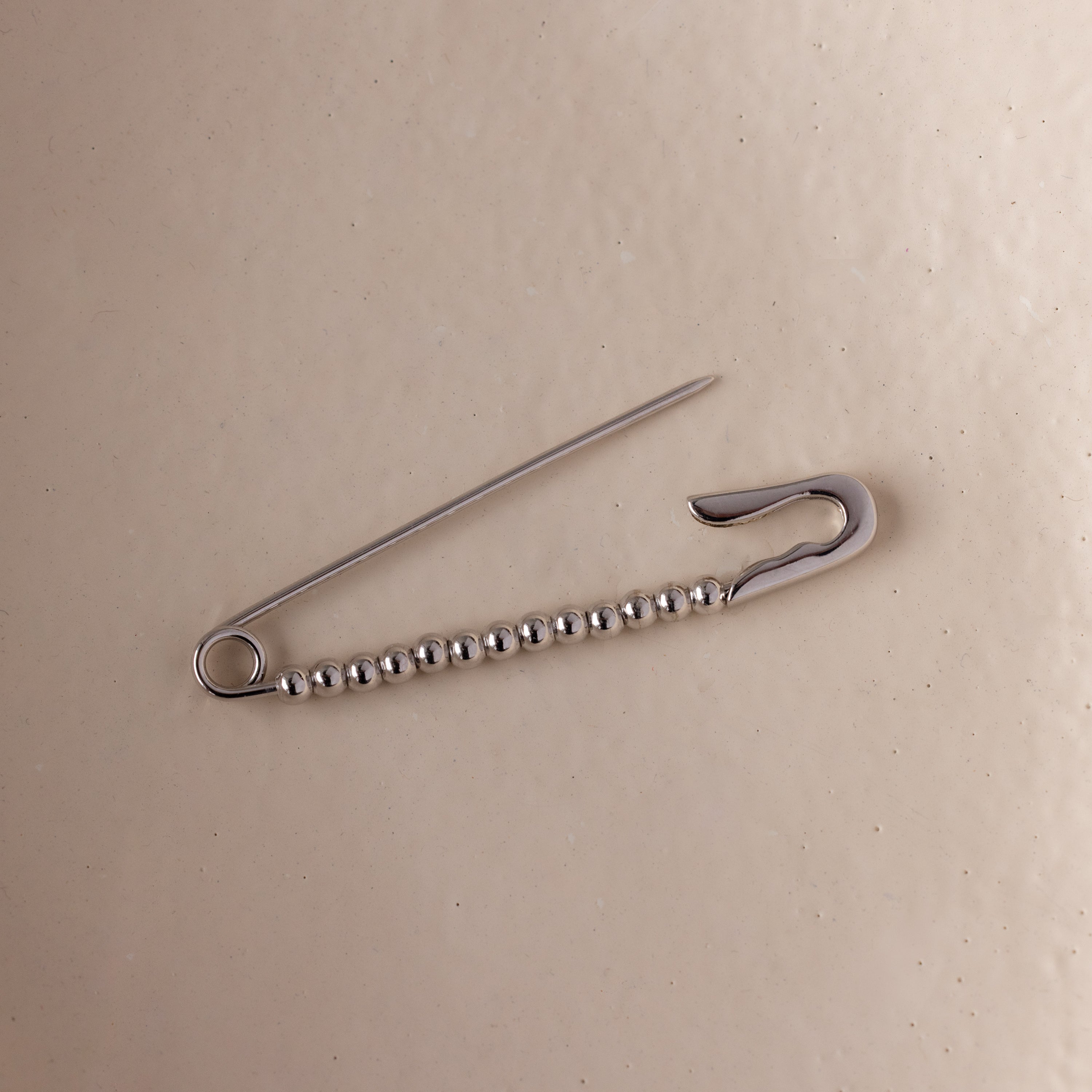 Beaded Charm Pin in Sterling Silver