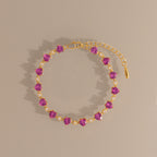 Pink Tourmaline Heart Tennis Bracelet