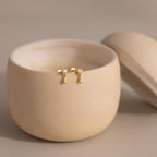 Diamond Droplet Studs in 18K Gold