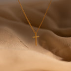 Skinny Cross Necklace in 18K Gold