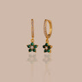 Malachite Blossom Drop Huggies