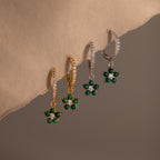 Malachite Blossom Drop Huggies