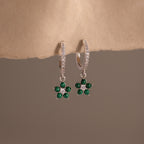 Malachite Blossom Drop Huggies