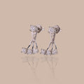 Diamond Cascade Ear Jackets in Silver