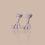 Diamond Cascade Ear Jackets in Silver