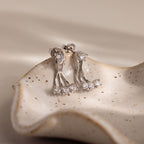 Diamond Cascade Ear Jackets in Silver