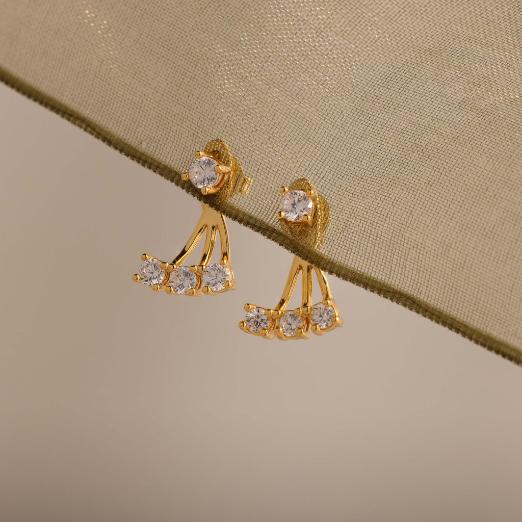 Diamond Cascade Ear Jackets in 18K Gold