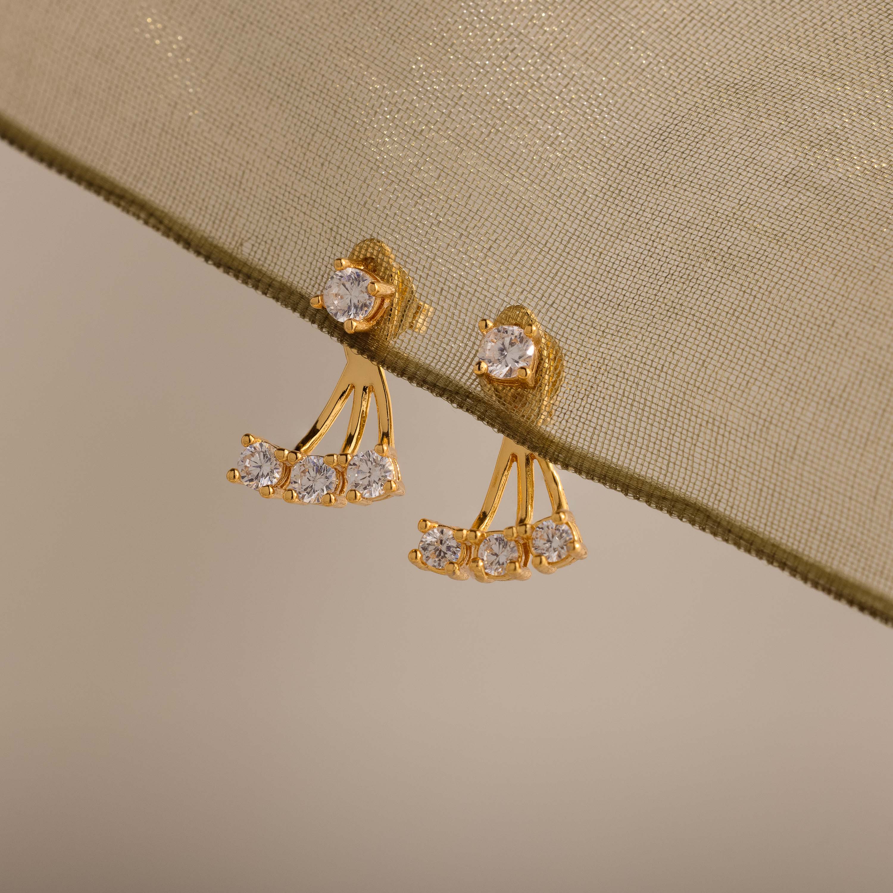 Diamond Cascade Ear Jackets in 18K Gold