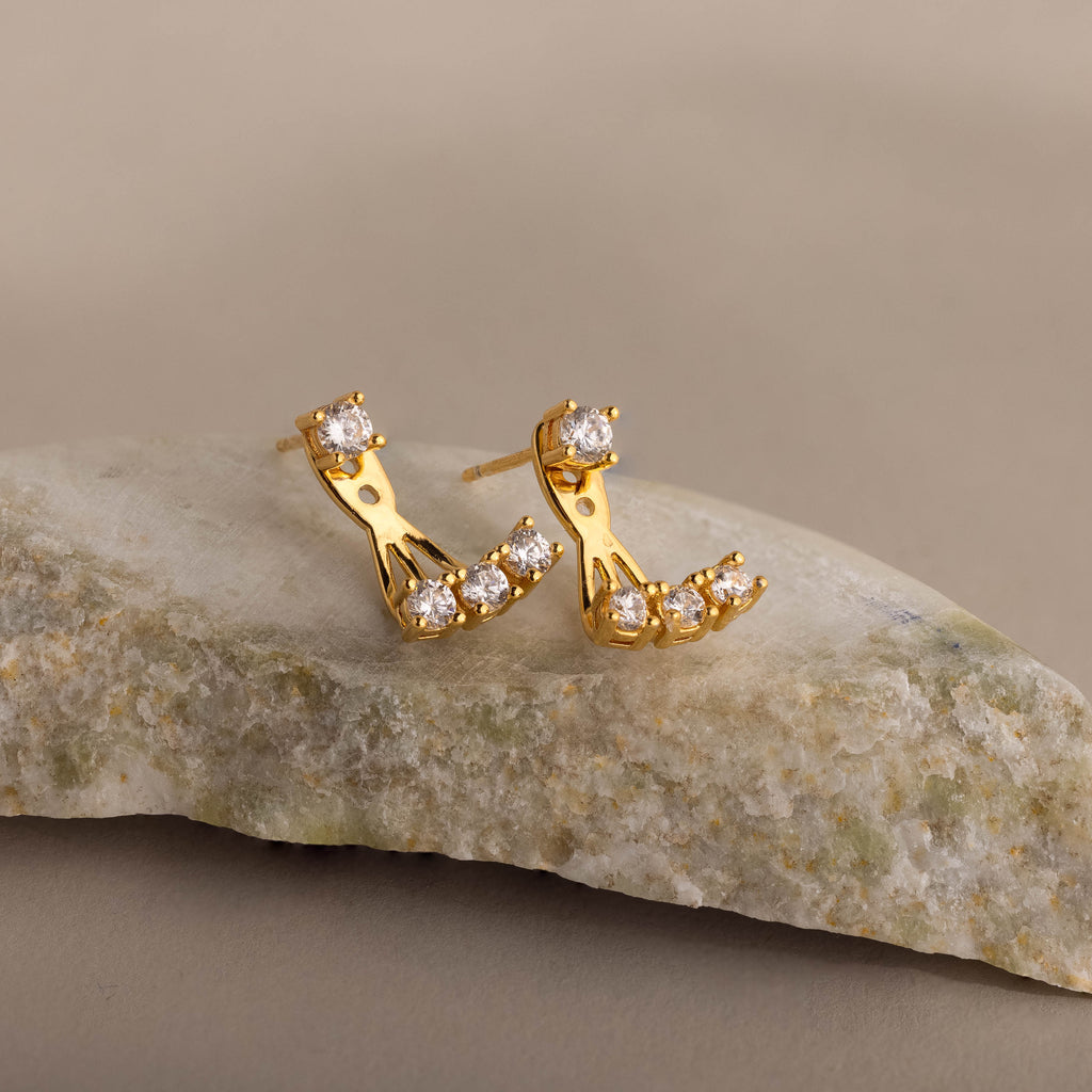 Diamond Cascade Ear Jackets in 18K Gold
