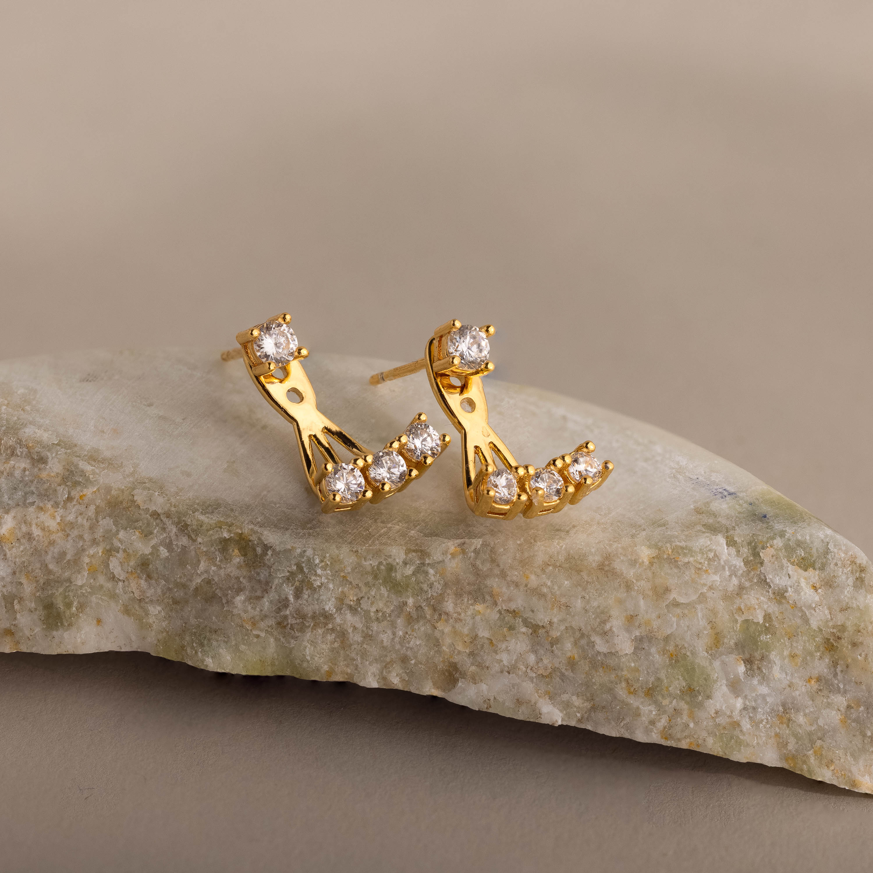 Diamond Cascade Ear Jackets in 18K Gold