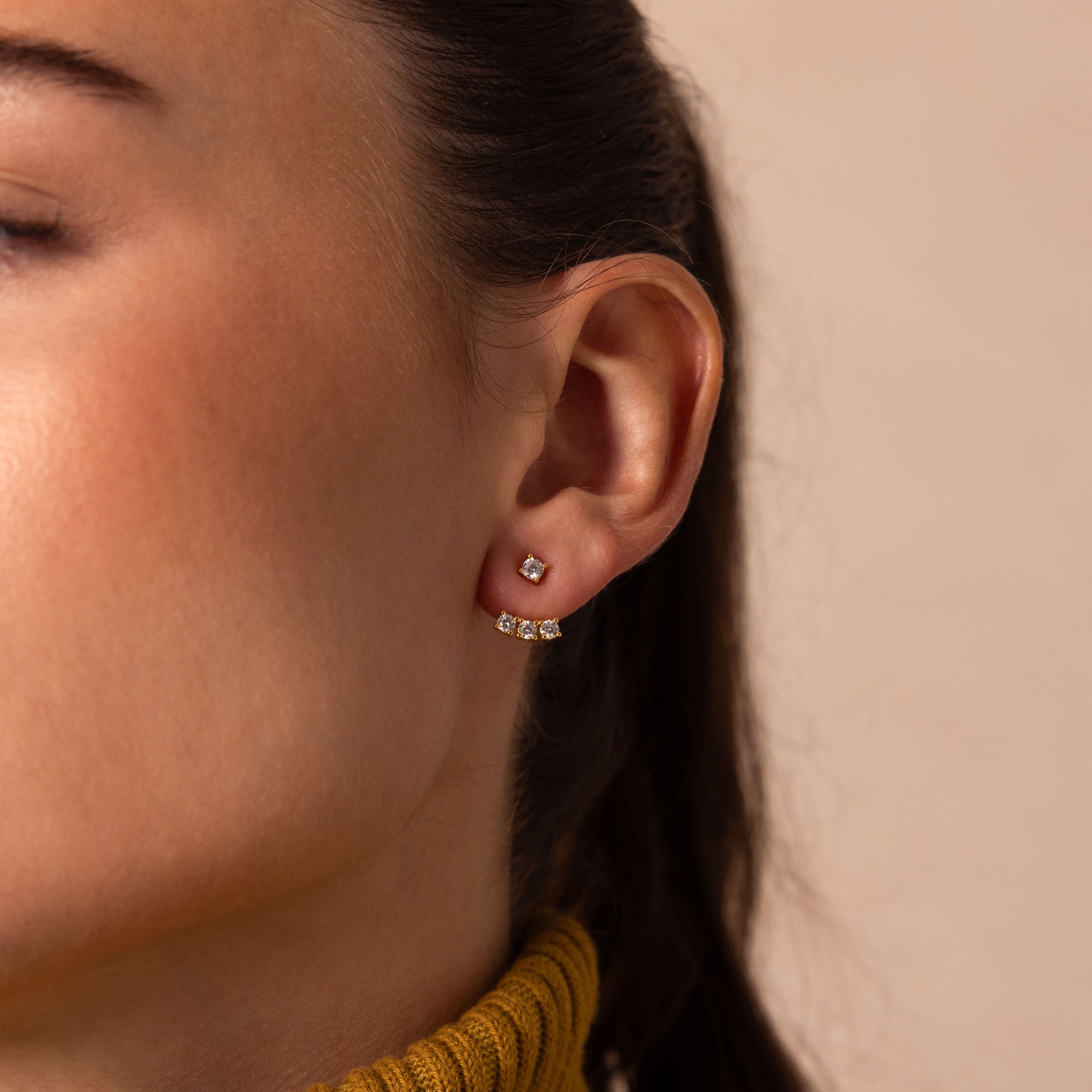Diamond Cascade Ear Jackets in 18K Gold
