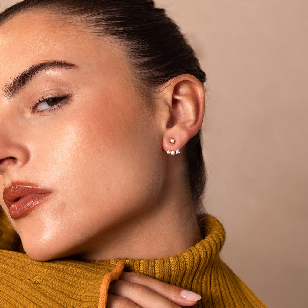 Diamond Cascade Ear Jackets in 18K Gold